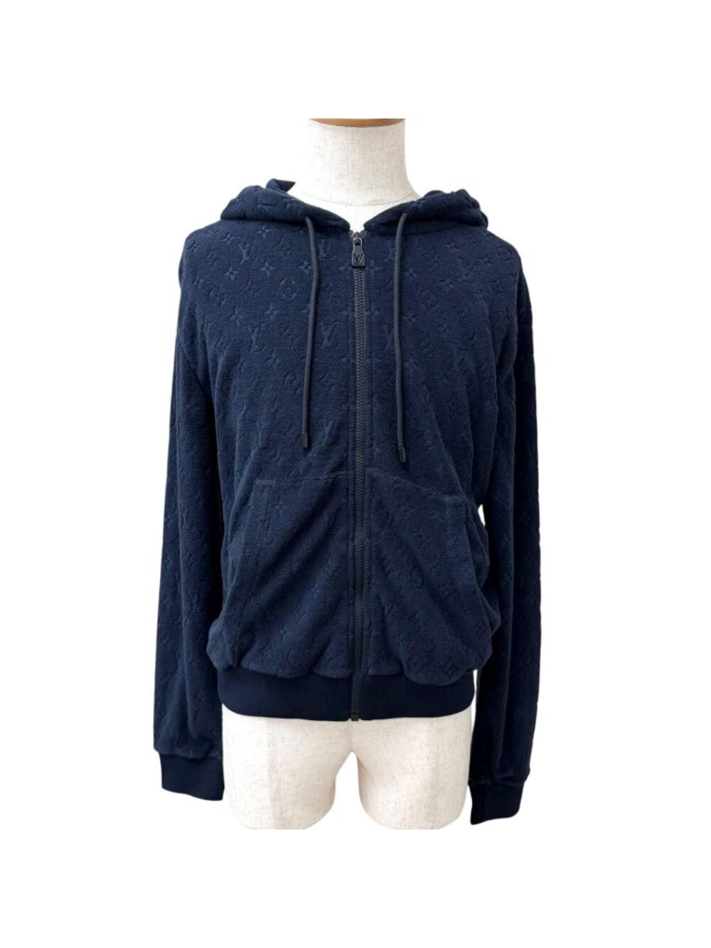 Louis Vuitton Monogram French Terry Zip Through Hoodie XS
